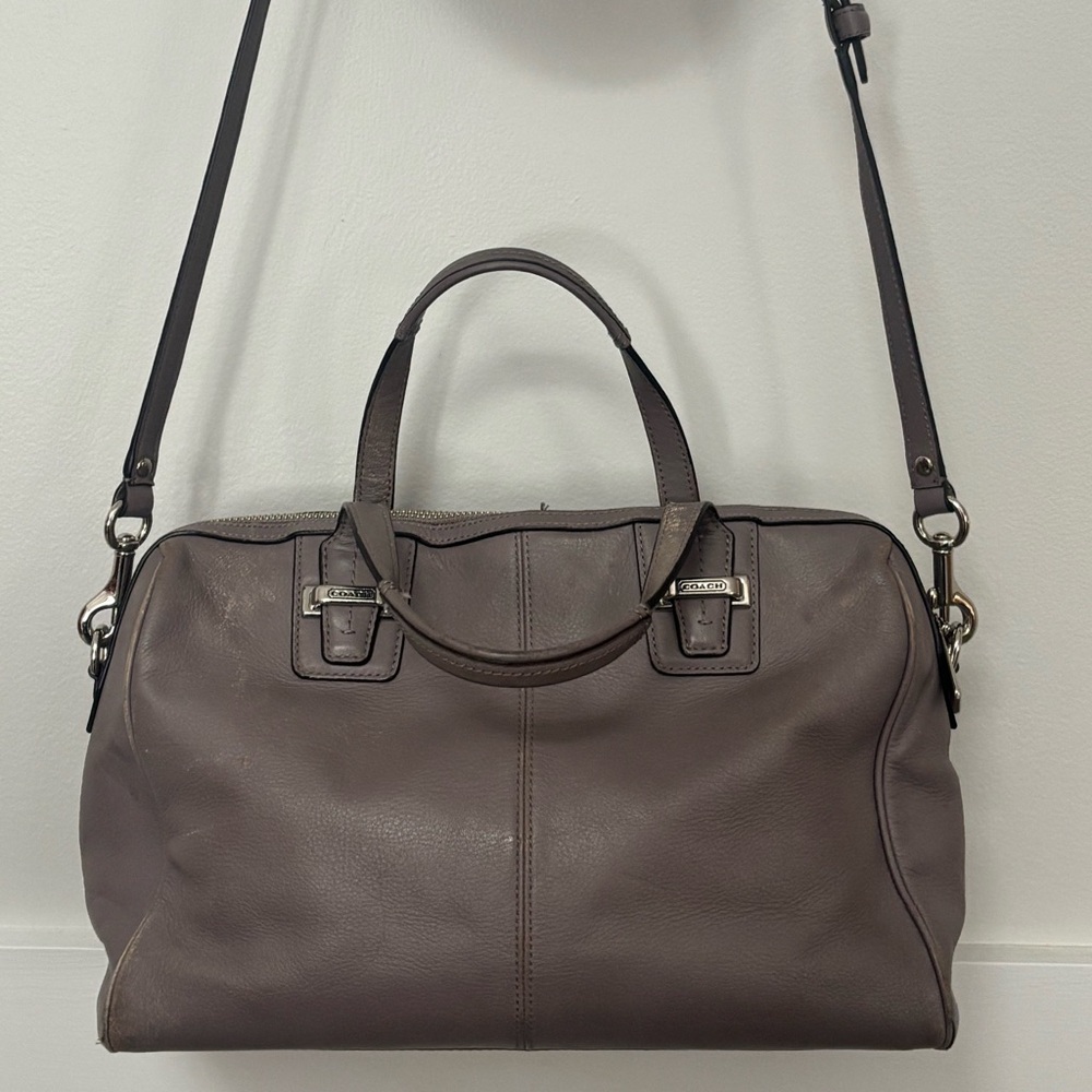 Coach Gray Leather F25296 Leather Satchel